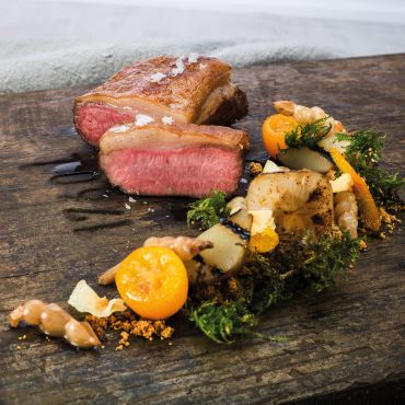 Lamm mit Topinambur und Kumquats